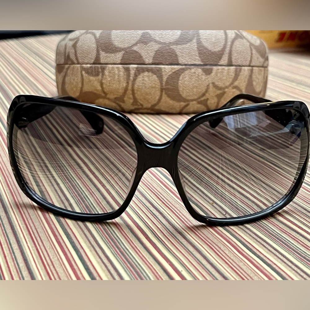 Coach Sofia Signature C Logo Black Sunglasses